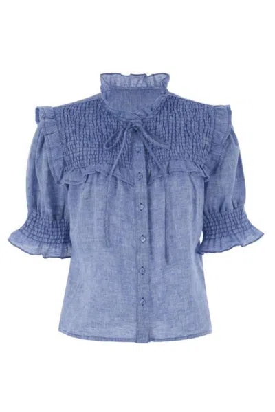 The Shirt Women's Nicolette Shirt In Denim Linen In Multi