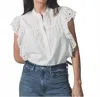 The Shirt Sleevless Scarlett Shirt In White In White