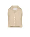 The Shirt Women's The Boxy Cropped Sleeveless Shirt In Taupe In Neutral