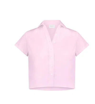 The Shirt Women's The Boxy Short Sleeve Cropped Shirt In Light Pink