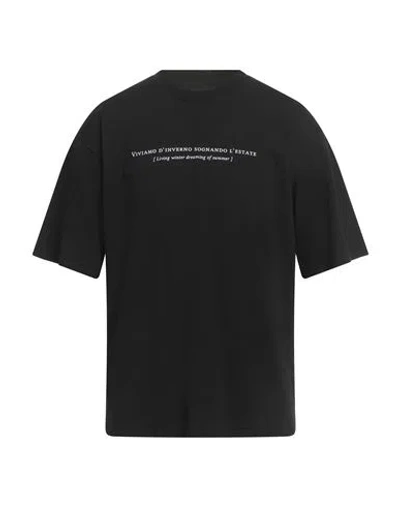 The Silted Company Man T-shirt Black Size L Cotton, Elastane