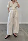The Simple Folk Natural Cotton Artisan Barrel Trouser In White In White