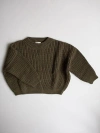 The Simple Folk Kids'  The Chunky Sweater In Olive