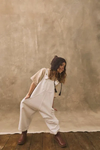 The Simple Folk Kids'  The Oversized Denim Dungaree In White