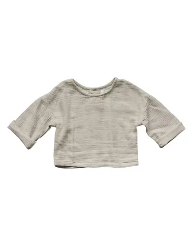 The Simple Folk Unisex Button Back Top - Little Kid, Big Kid In Ecru