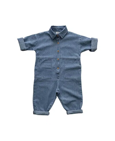 The Simple Folk Unisex Denim Boiler Suit - Little Kid In Light Denim