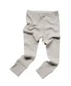 The Simple Folk Unisex Ribbed Legging - Big Kid In Ecru