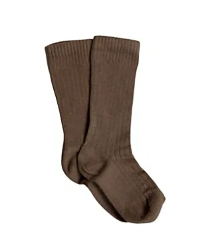 The Simple Folk Kids' Unisex Ribbed Sock - Baby In Walnut