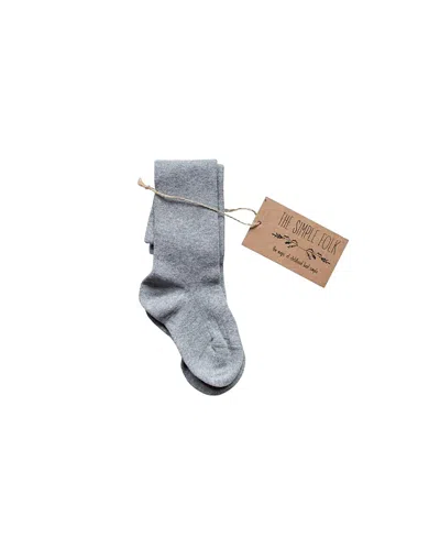 The Simple Folk Unisex Ribbed Sock - Big Kid In Gray Melange