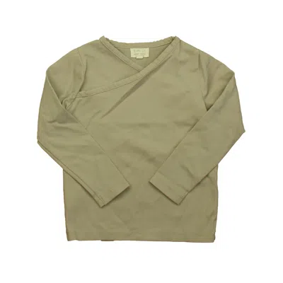 Pre-owned The Simple Folk Kids' Unisex Taupe Long Sleeve Shirt In Beige
