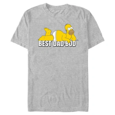 The Simpsons Best Dad Bod Pose  Graphic T-shirt In Gray
