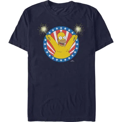 The Simpsons Festive Homer Portrait Graphic T-shirt In Red