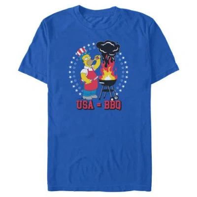 The Simpsons Homer Equals Barbecue Graphic T-shirt In Blue