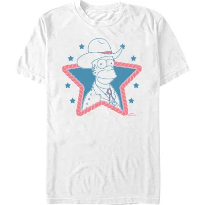 The Simpsons Western Cowboy Homer Graphic T-shirt In White