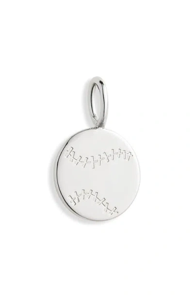 The Sis Kiss Baseball Charm In Silver