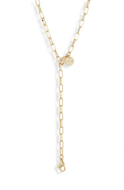 The Sis Kiss Chelsea Lariat Chain Necklace In Gold
