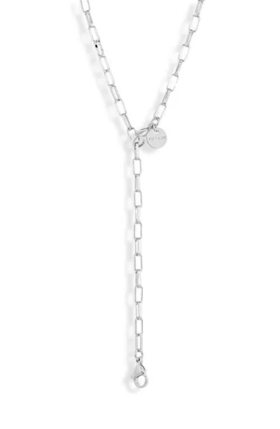 The Sis Kiss Chelsea Lariat Chain Necklace In Silver