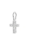 The Sis Kiss Crystal Cross Charm In Silver