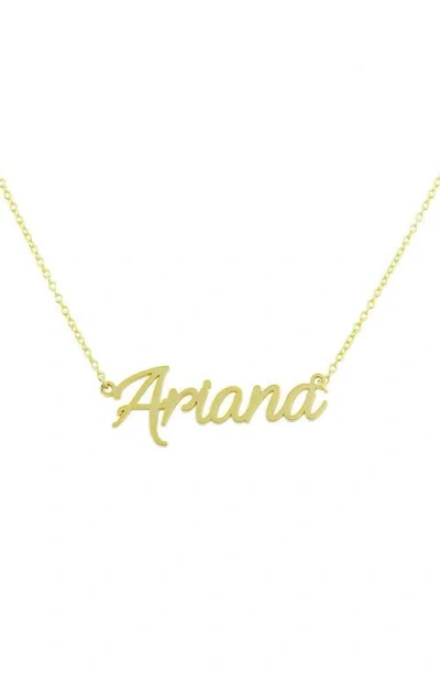 The Sis Kiss Custom Cursive Nameplate Necklace In Gold