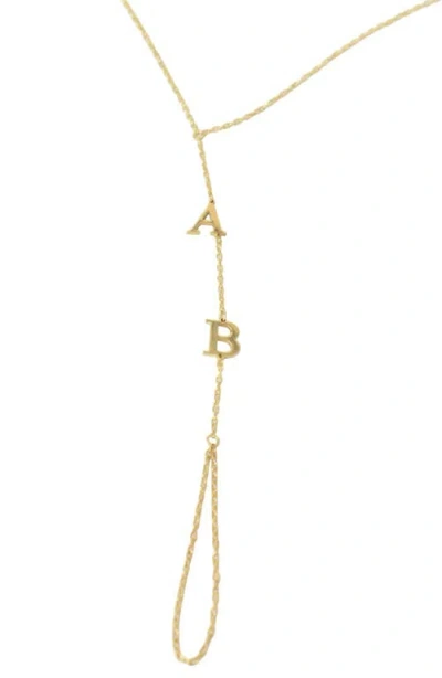 The Sis Kiss Custom Initial Hand Chain In Gold