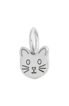 The Sis Kiss Kitten Charm In Silver