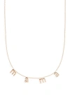 The Sis Kiss Lowercase Mama Necklace In Gold