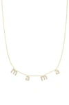 The Sis Kiss Lowercase Mama Necklace In Gold