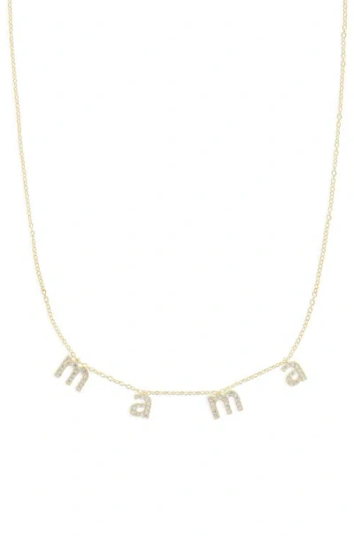 The Sis Kiss Lowercase Mama Necklace In Gold
