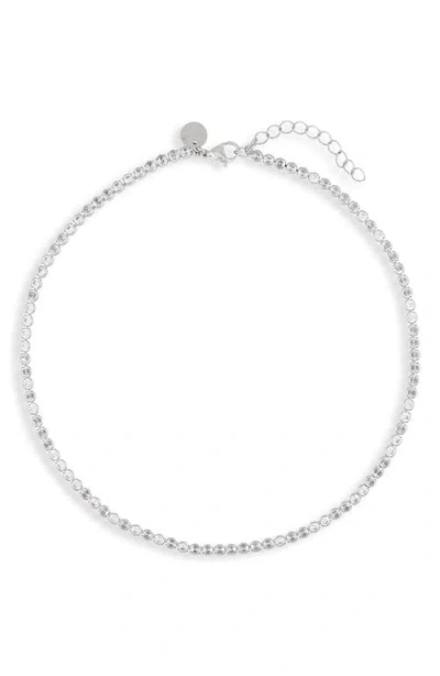 The Sis Kiss Meg Cubic Zirconia Tennis Necklace In White