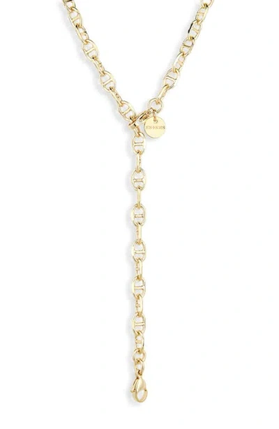 The Sis Kiss Mia Mariner Lariat Chain Necklace In Gold