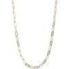 The Sis Kiss Mini Paperclip Chain Necklace In Gold