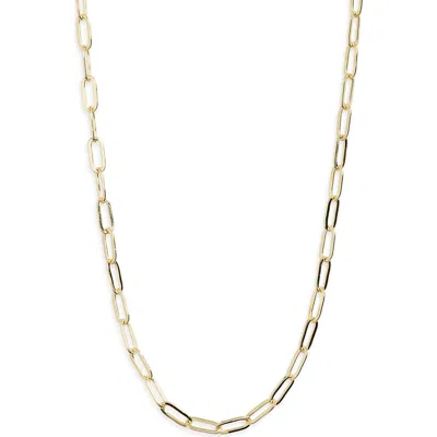The Sis Kiss Mini Paperclip Chain Necklace In Gold