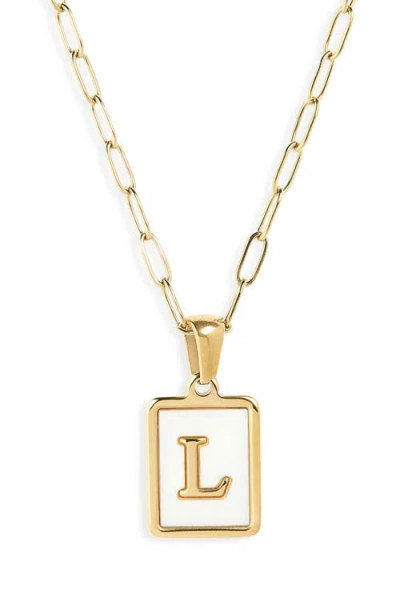 The Sis Kiss Ocean Drive Initial Pendant Necklace In Gold