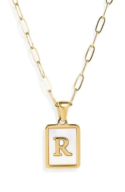 The Sis Kiss Ocean Drive Initial Pendant Necklace In Gold