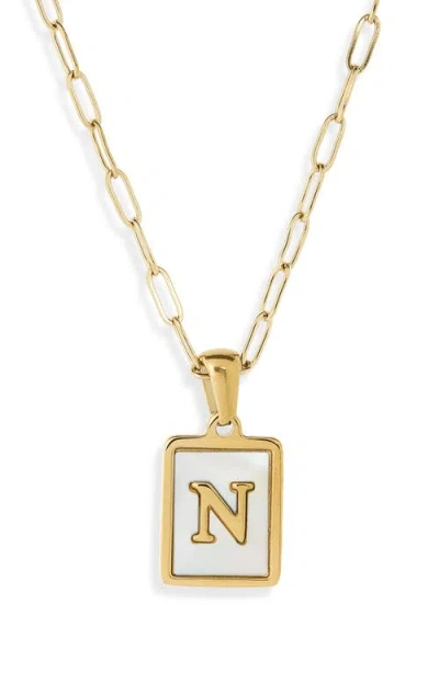The Sis Kiss Ocean Drive Initial Pendant Necklace In Gold
