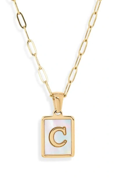 The Sis Kiss Ocean Drive Initial Pendant Necklace In Gold