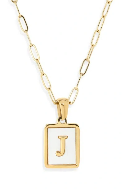The Sis Kiss Ocean Drive Initial Pendant Necklace In Gold