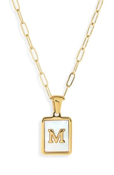 The Sis Kiss Ocean Drive Initial Pendant Necklace In Gold