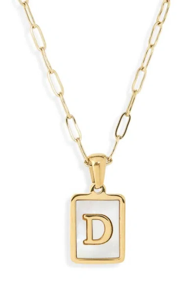 The Sis Kiss Ocean Drive Initial Pendant Necklace In Gold
