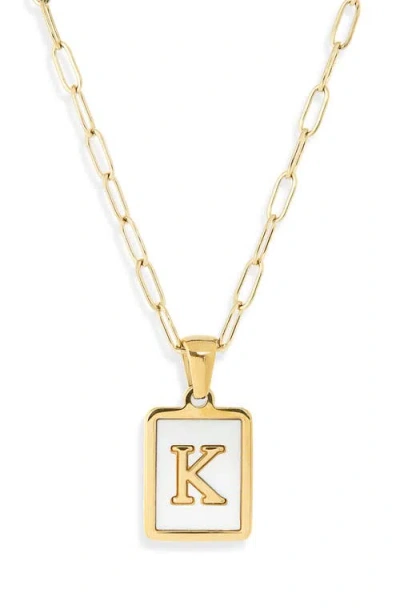 The Sis Kiss Ocean Drive Initial Pendant Necklace In Gold
