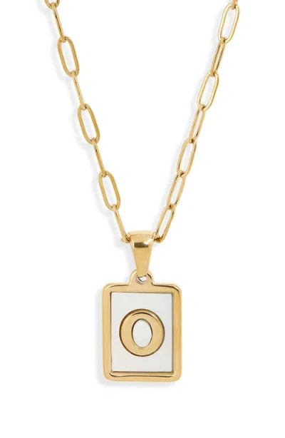 The Sis Kiss Ocean Drive Initial Pendant Necklace In Gold