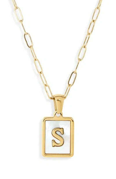 The Sis Kiss Ocean Drive Initial Pendant Necklace In Gold