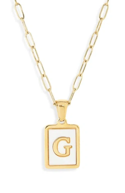 The Sis Kiss Ocean Drive Initial Pendant Necklace In Gold