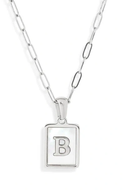 The Sis Kiss Ocean Drive Initial Pendant Necklace In Silver