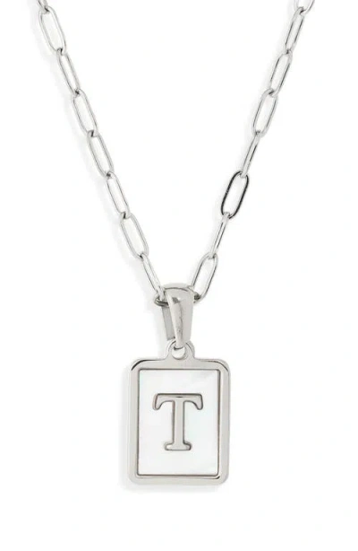 The Sis Kiss Ocean Drive Initial Pendant Necklace In Silver