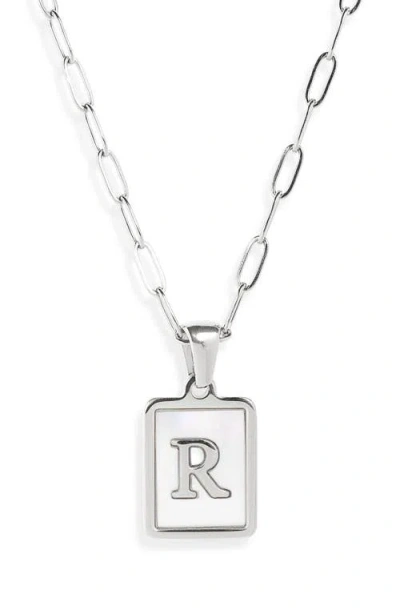 The Sis Kiss Ocean Drive Initial Pendant Necklace In Silver