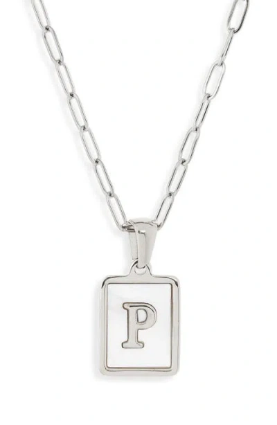 The Sis Kiss Ocean Drive Initial Pendant Necklace In Silver