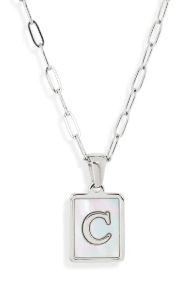 The Sis Kiss Ocean Drive Initial Pendant Necklace In Silver