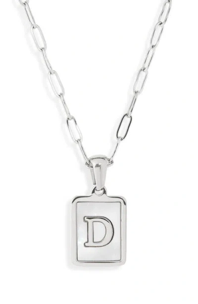 The Sis Kiss Ocean Drive Initial Pendant Necklace In Silver