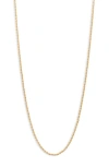 The Sis Kiss Skinny Rope Chain Necklace In Gold